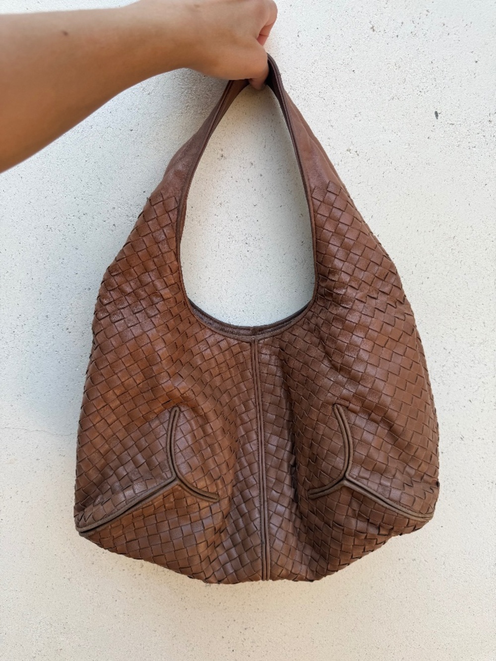 Bottega Veneta Crescent Leather Shoulder Tote